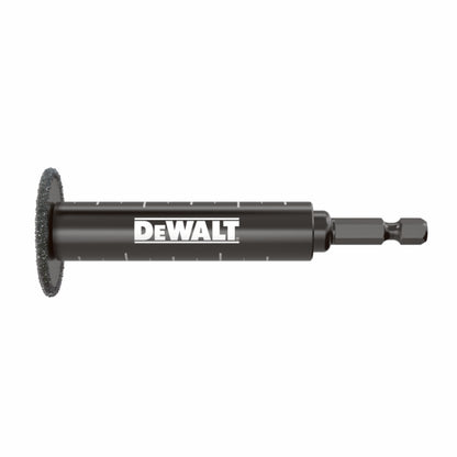 DeWalt Innenrohrschneider für PVC-Rohre, 34mm Durchmesser, für die Verwendung mit Schraubern, 1/4" Aufnahme, seitliche Betrachtung