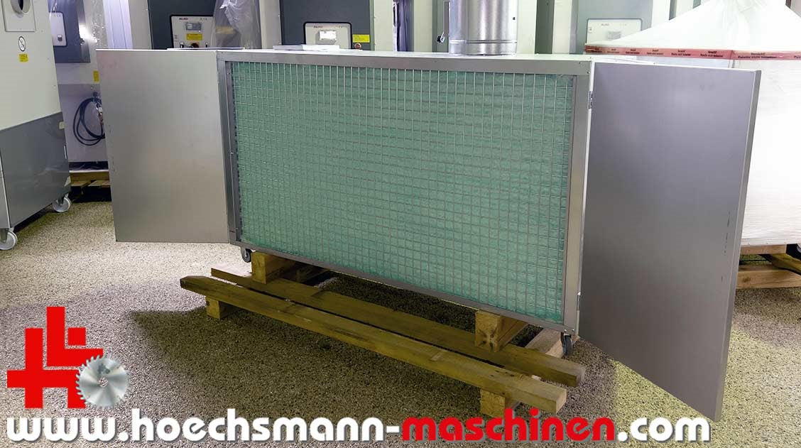 alko farbnebelabsaugung colourjet 4 von vorne betrachtet, ohne Abdeckung, mit sichtbarer Filtermatte